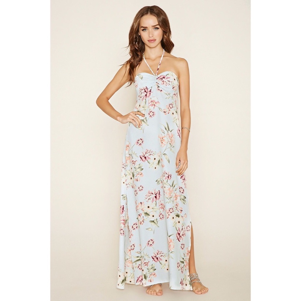 New S blue floral maxi